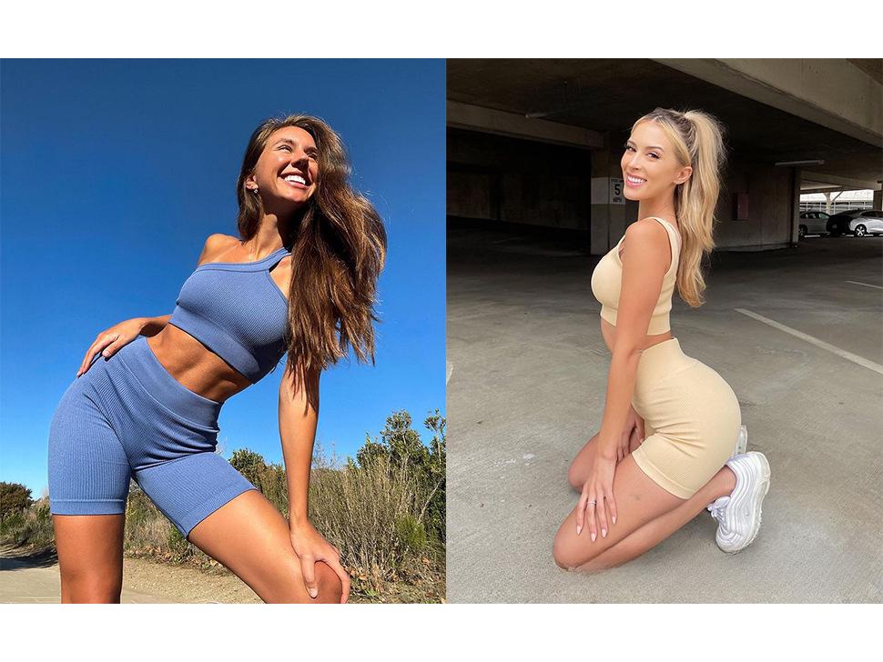 Nahtloses einfarbiges sexy Rücken Yoga Set - 3-teilig