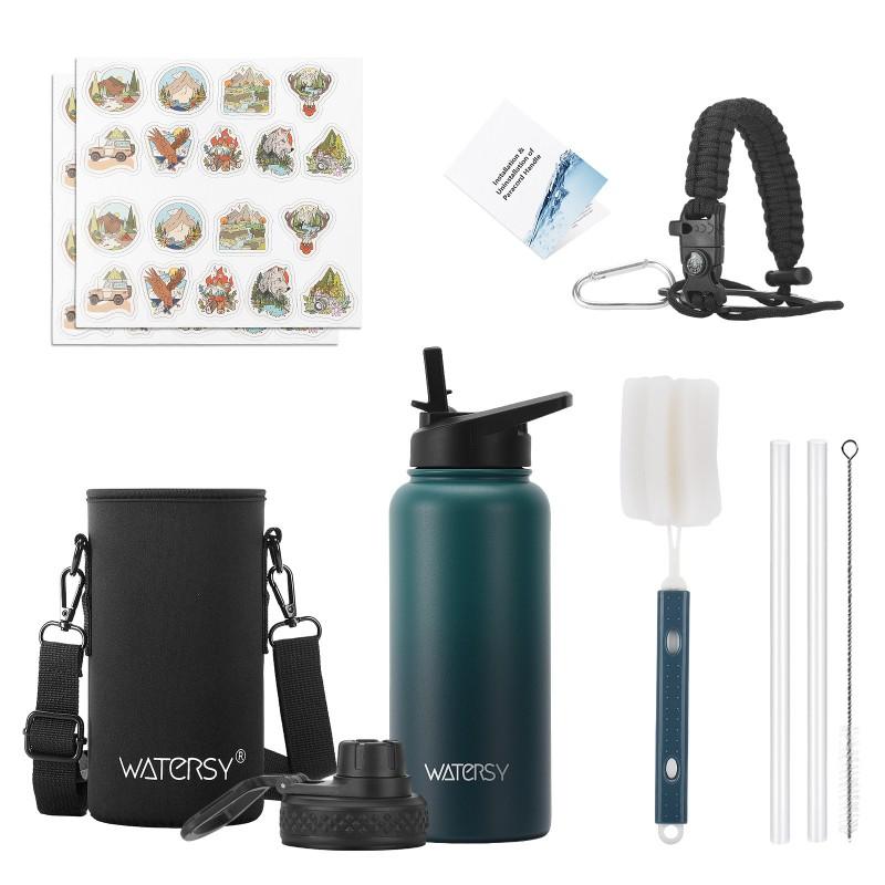 40oz Stainless Steel Insulated Travel Mug With Handle Loop Outdoor Sports Camping Office
