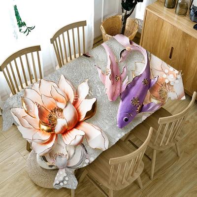 Rustic Tablecloth Home Flower Rectangular Fabric Bedroom Home Kitchen Retro Printing Coffee Table Anti -Fouling Tablecloth