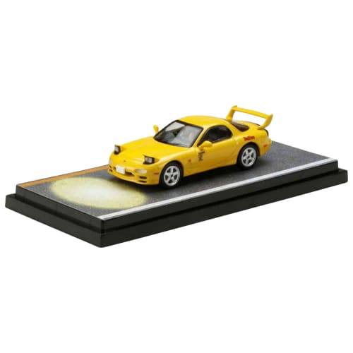 HJ64 1/64 Scale Mazda RX-7 (FD3S) RED SUNS / Initial D VS Takumi Fujiwara and Keisuke Takahashi Driver Figures Included (Finished Product)