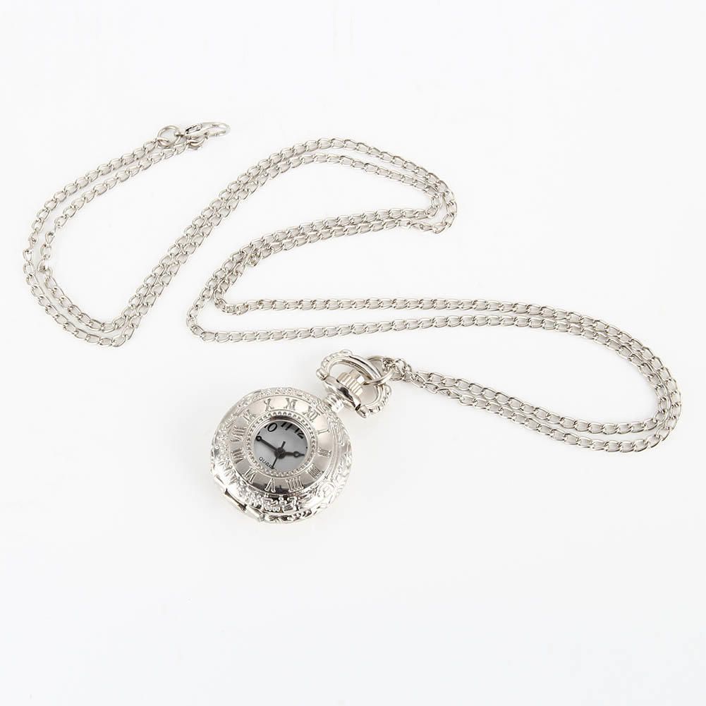 Mode Vintage Legierung Nummer Doppelzeitanzeige Uhr Halskette Kette Uhren Geburtstagsgeschenke