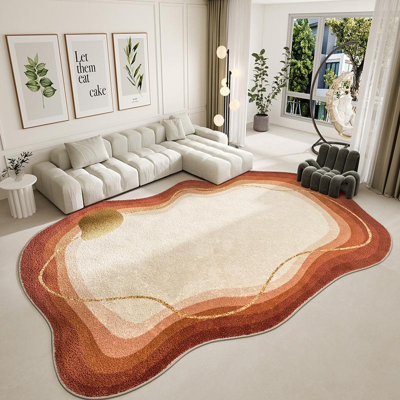 Light Luxury Irregular Living Room Decoration Carpet Fluffy Soft Rugs for Bedroom Minimalist Lounge Plush Rug Home Washable Mat