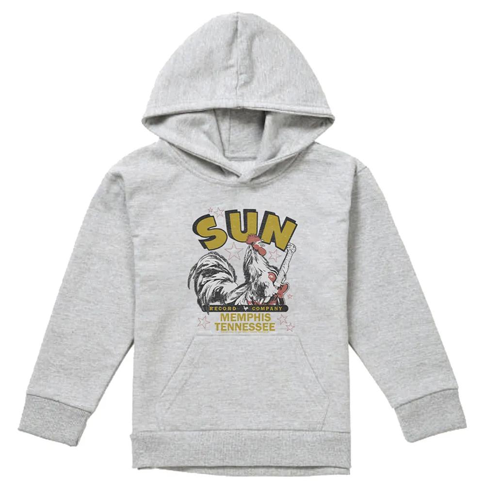 Sun Records Childrens/Kids Rockabilly Rooster Heather Hoodie