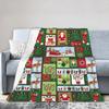 Red Christmas Pattern Blanket Flannel Textile Decor Multifunction Warm Throw Blankets for Sofa Car Plush Thin Quilt