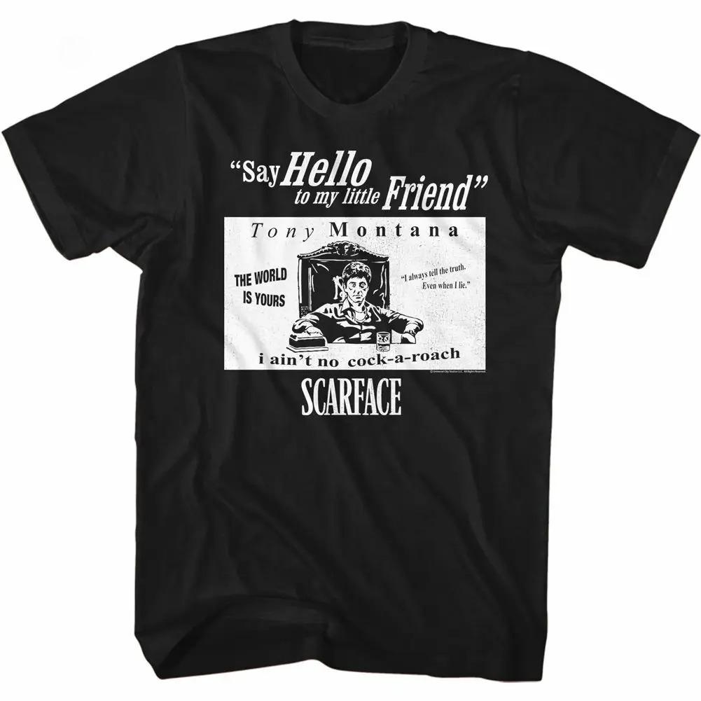 VINTAGE SCARFACE Print National Fashion Loose Small Neckline Casual Short Sleeve Tshirt High Quality Luxury Brand Summer Tops
