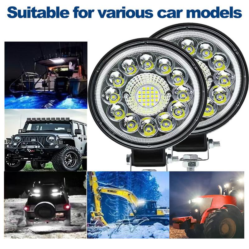 Auto Work Light 99W Led Light Round Square LED Offroad LED Bar 4 Inch Spot Flood Fog Lamp12-24V Off Road 4x4 Barra LED Headlight