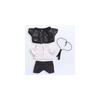 niannyyhouse 20cm Doll Clothing Set Plush Suit Leather Jacket White Shirt Tie Pants Cotton Outfit for Dress-Up