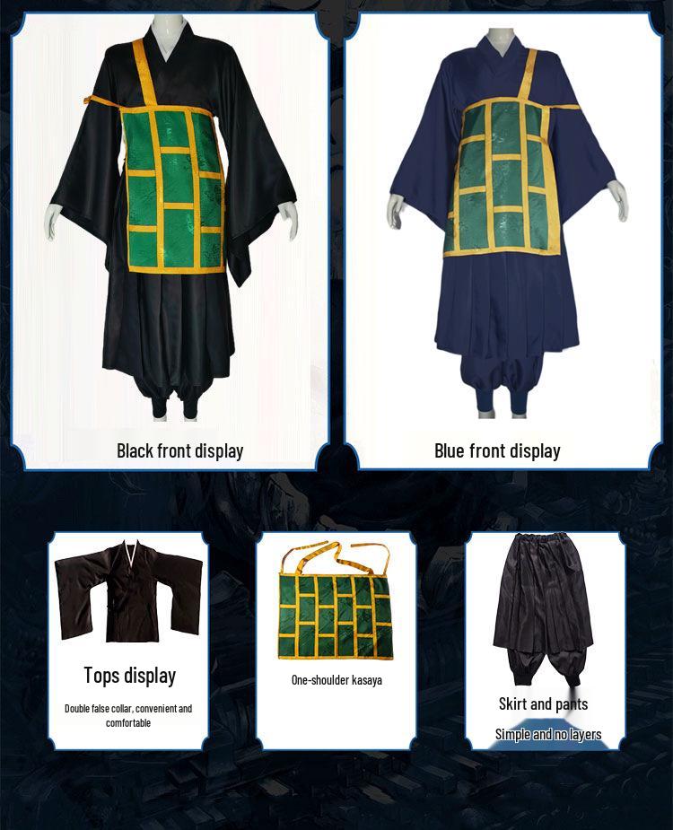 Jujutsu Kaisen Geto Suguru Costume Cosplay Nero e Blu Set per Performance Teatrale Anime
