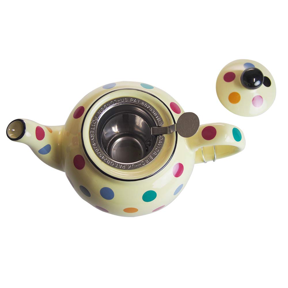 London Pottery Farmhouse Teapot, Ivory/Dot, 2-Cup, 78412