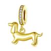 WOSTU 925 Sterling Silver Dachshund Pendant Necklace 18K Gold Pet Paw Chain Link Dog Charm Bracelets Earrings Ring For Pet Lover
