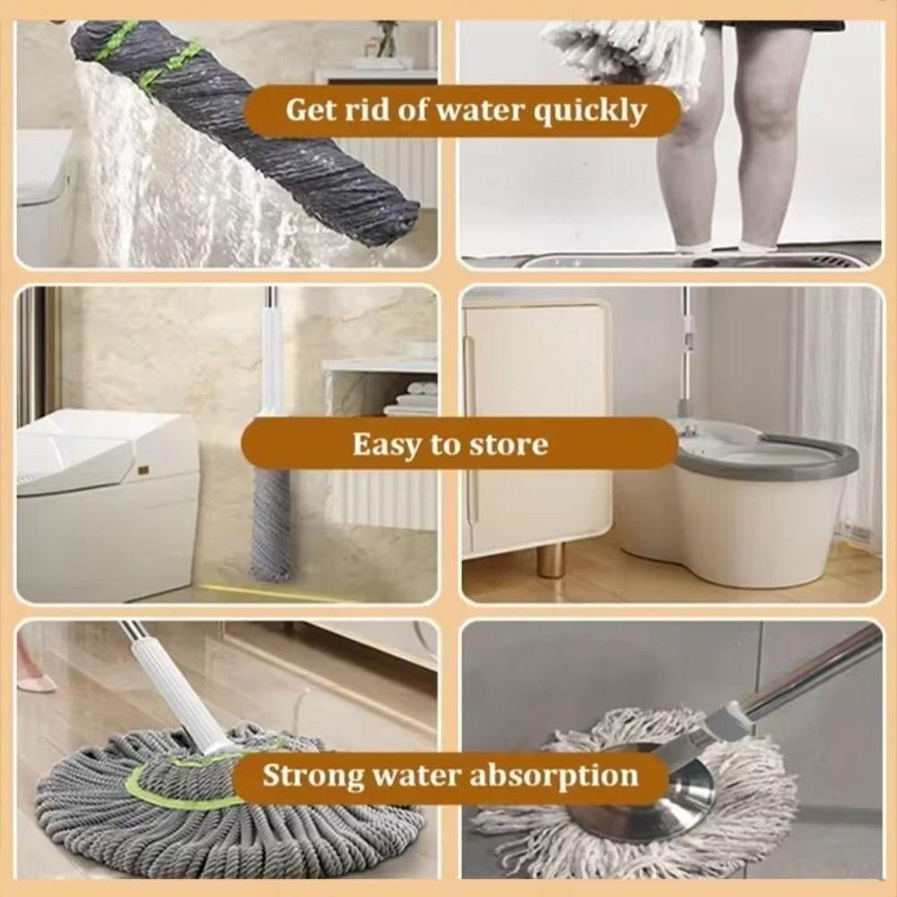 Strong Decontamination Floor Cleaning Mop Self-Cleaning Wringing Mop Portable Lazy Mop