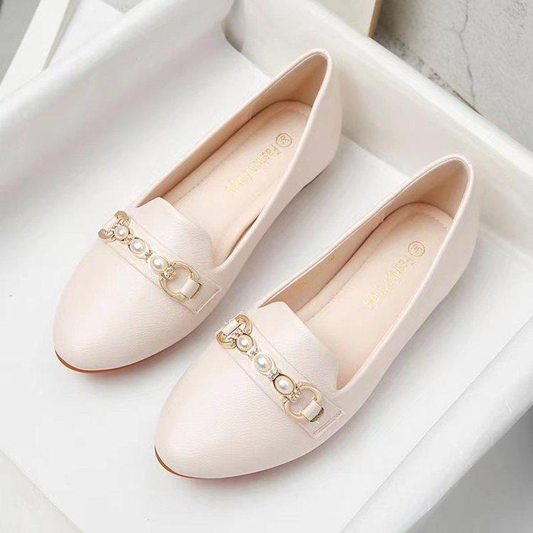 New soft leather Doudou shoes, soft-soled shoes in autumn, comfortable and not tired, shallow-mouth flat-soled single shoes