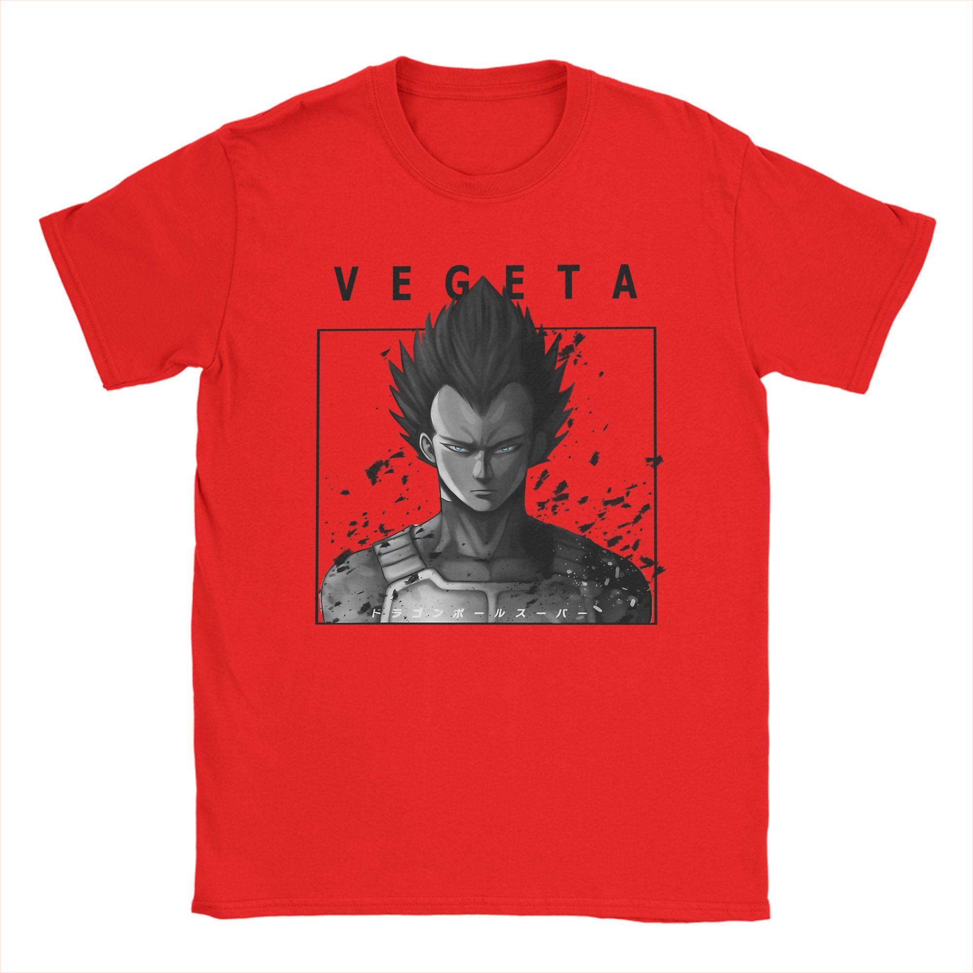 

Vegeta Dragon Ball Z T Shirts for Men Pure Cotton Fun TShirts Round Neck Tees Short Sleeve Tops Printed M
