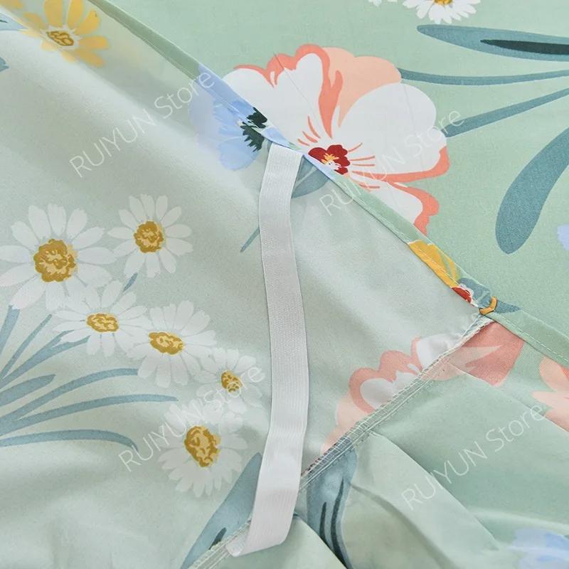 Dvouvrstvá postelová sukně, protiskluzový chránič matrace, květinový tištěný princeznovský přehoz, přehoz na postel, prostěradlo, dekorace