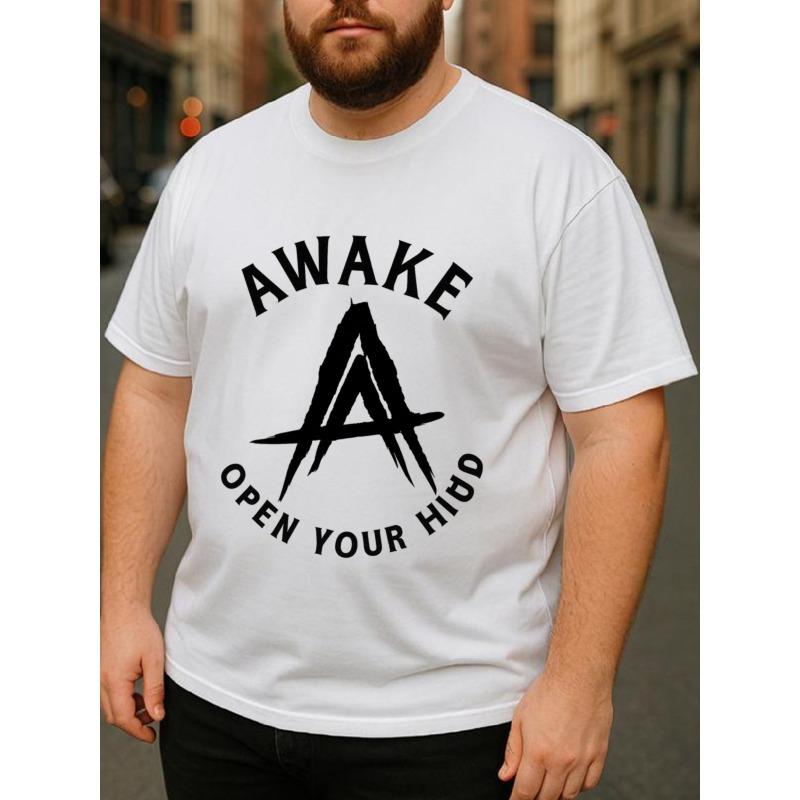 European sizes Men's Breathable T-Shirt with Enlightenment Print - Casual Short Sleeve Round Neck Tee for Gaming