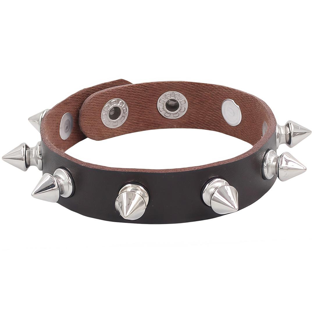 

PU Leather European and American Street Photography Punk Rivet Bracelet Night Club Couple Jewelry Exquisite Single-row Bracelet