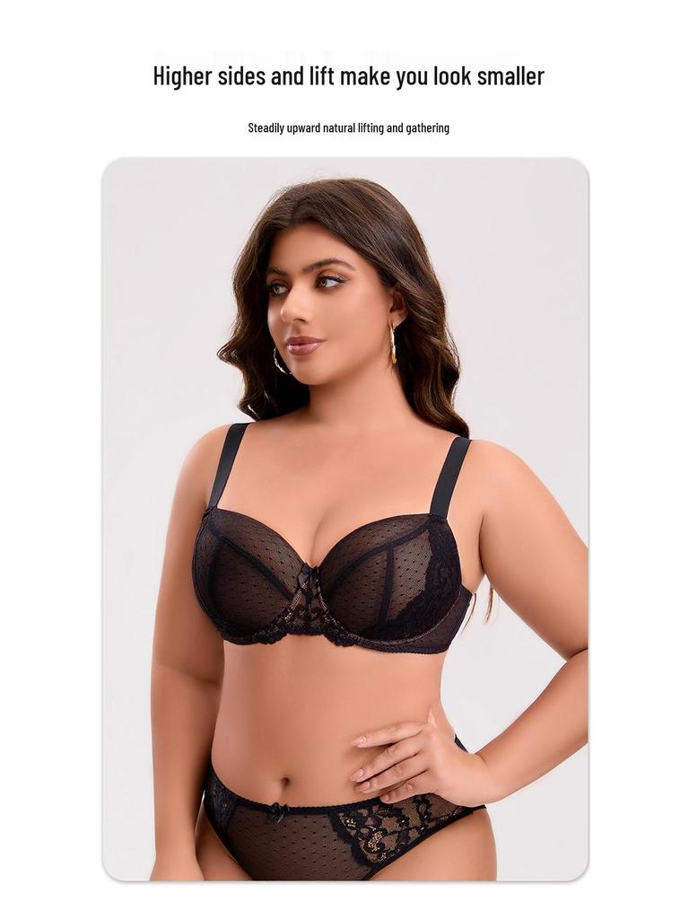Color Block Anti-Sag Plus Size Full Cup Bra: Breathable, Bust-Minimizing, and Supportive for Large Busts