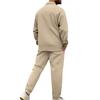 Men's Slim Fit Cardigan Jacket Single-breasted Pocket Long Sleeved Sportswear Elegant Two-Piece Set with Long Pants