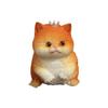 Plush Cat Figurine with Crown Soft Decorative Stuffed Animal Ornament Realistic Furry Texture for Home Desk Shelf Display