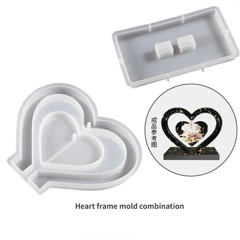 

DIY Love Heart Hanging Photo Frame Silicone Moulds Resin Ornament Casting Molds Handmade Desktop Decoration Crafts Making Tools