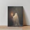 Ghost At The Theatre Art Deco Ghost Candlelight Canvas Poster Unframed Spooky Halloween Night Wall Art Home Living Room Decor