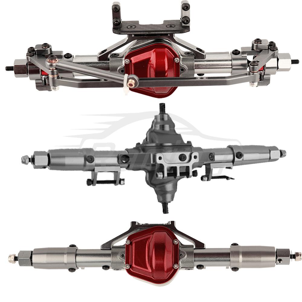 Metal Alloy Front Middle Rear Straight Axle with Servo Base for 1/10 RC Rock Crawler Car Axial SCX10 RC 4WD D90 Upgrade Parts