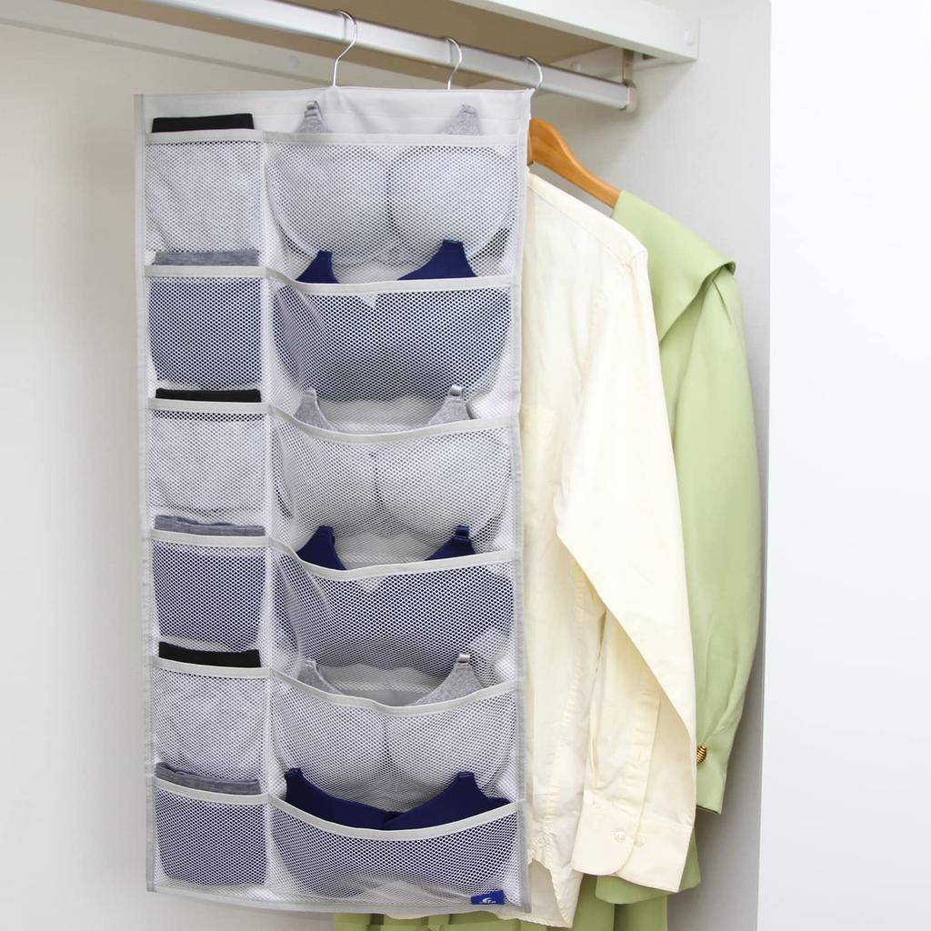 Astro Hanging Storage Long Size Beige with 30 Wall Closet Underwear Small Item Hooks Double-Sided Pockets, Pocket, Storage, Storage, Dividers,