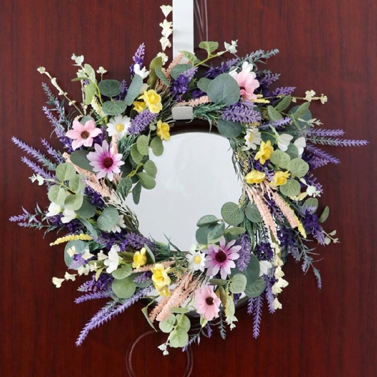 Sztuczny wieniec kwiatowy 18,89 cala do wewnątrz i na zewnątrz Realistyczny wieniec kwiatowy na ślub Walentynki Dekoracja