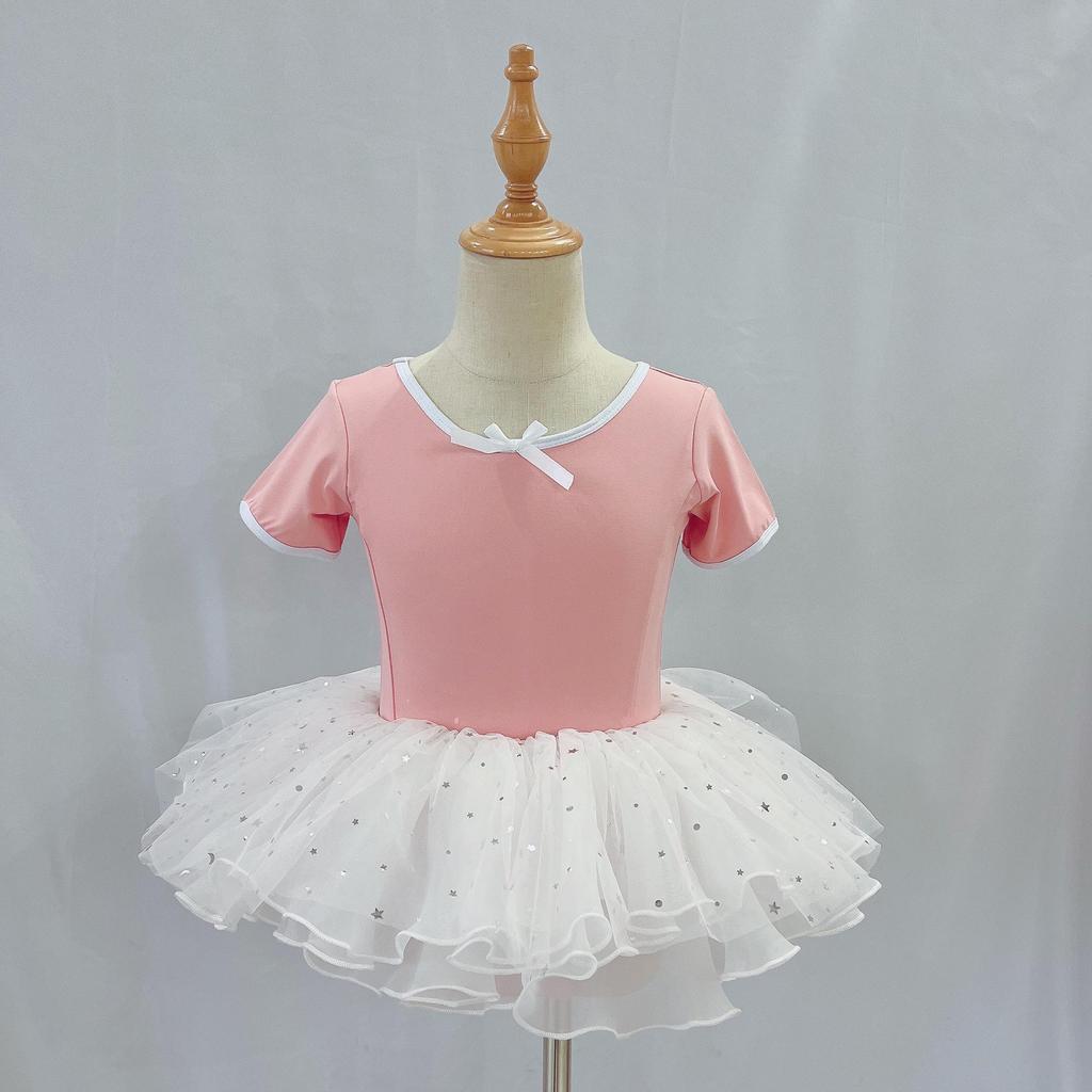 Girls' Ballet Princess Dress - Short Sleeve Bow Skirt Costume