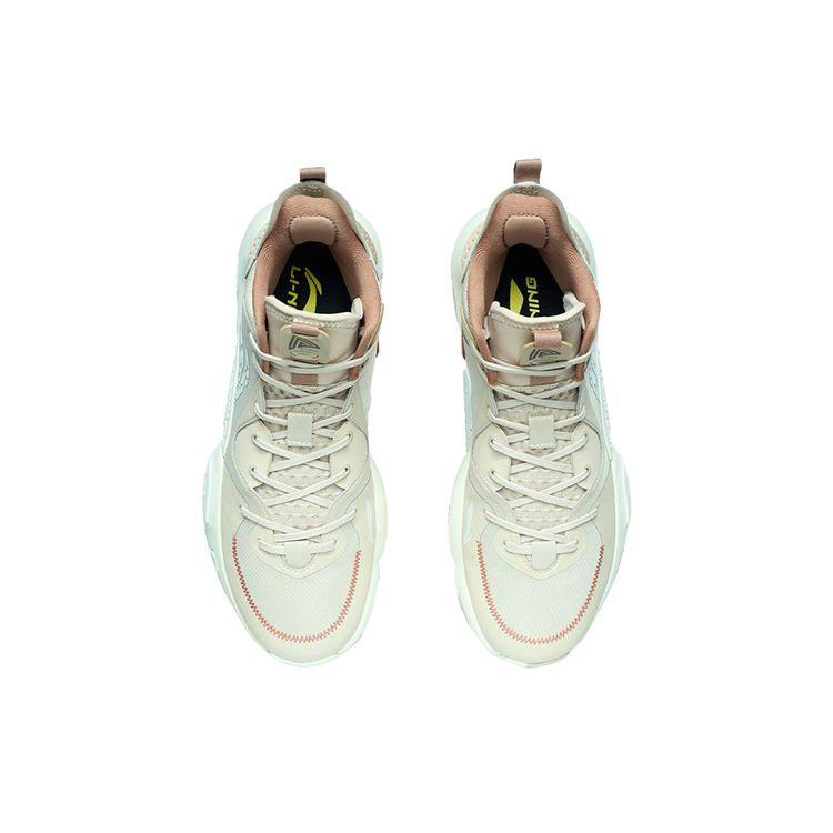 Li-Ning Air Raid Durable Breathable Mid-Top Basketball Shoes Men Sneakers Suede-Brown ABPR067-5