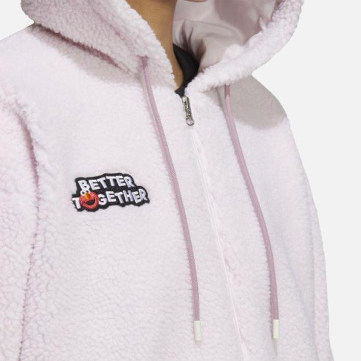 Adidas Neo Sesame Street Collaboration Letter Logo Sports Hooded Cotton Jacket Women Jacket Pink HD7288