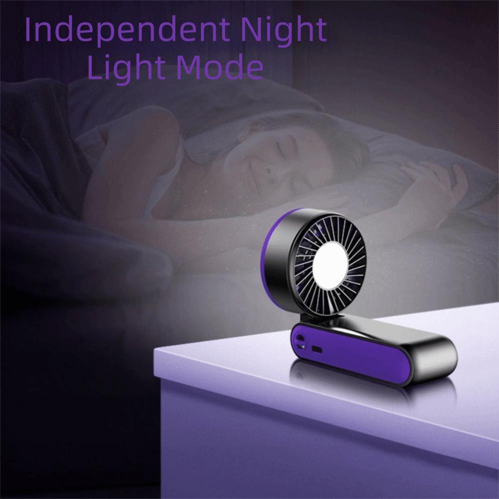 Lightweight Construction Handheld Fan Soft Ambient Light Portable Folding Fan  Convenient Carry