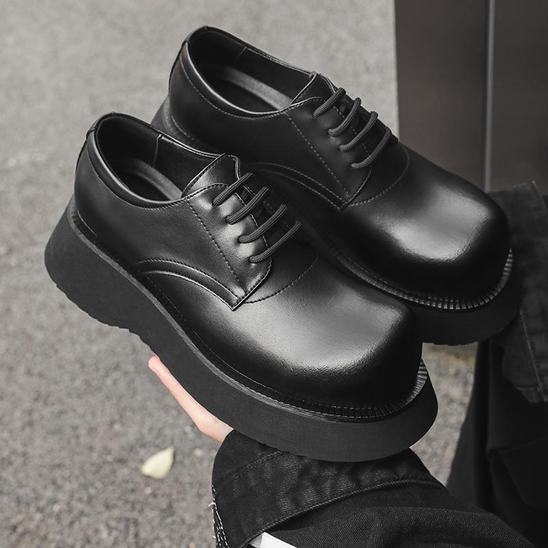 Thick Bottom Mens Dress Shoes Street Style Men's Formal Oxford Shoes for Men Elegant Casual Footwear Social Male Elevator Shoes