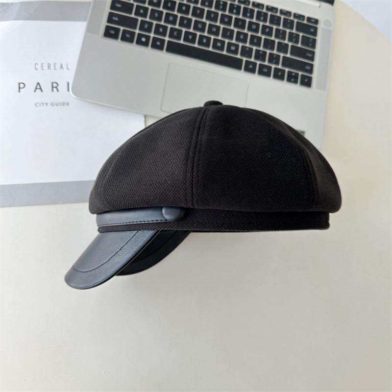 Autumn and Winter Hats Female Face Small Octagonal Hat Maillard Wears Retro Painter Beret Clouds Trendy Versatile Duck Tongue