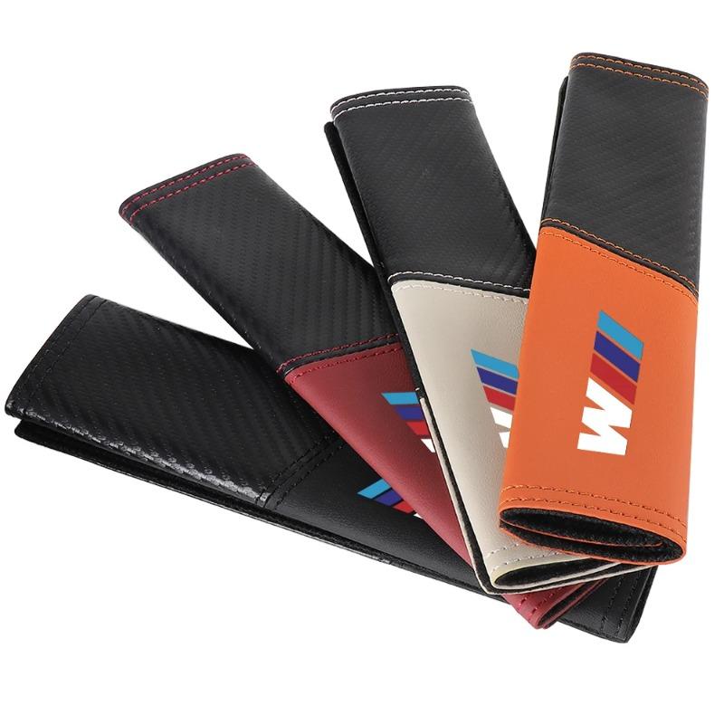2pcs Carbon Fibre Seat Belt Covers Car Shoulder Pad Seat Belt For BMW E46 E90 E60 F30 E87 E36 F20 E92 Serie 1 Car Accessories