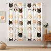 Whimsical Cat Face Curtain Window Drapes Novelty Pet Po Print Curtain Cute Funny Animal Decor for Nursery Bathroom Bedroom Ho