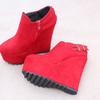 New Arrival High Heels Ankle Boots for Women 15 Cm Wedges Shoes Woman Red Black Custom Design Platform Boots Winter WSH5005