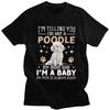 Cute Poodle Graphic Tee for Men 100% Cotton Slim Fit Breathable Streetwear T-Shirt