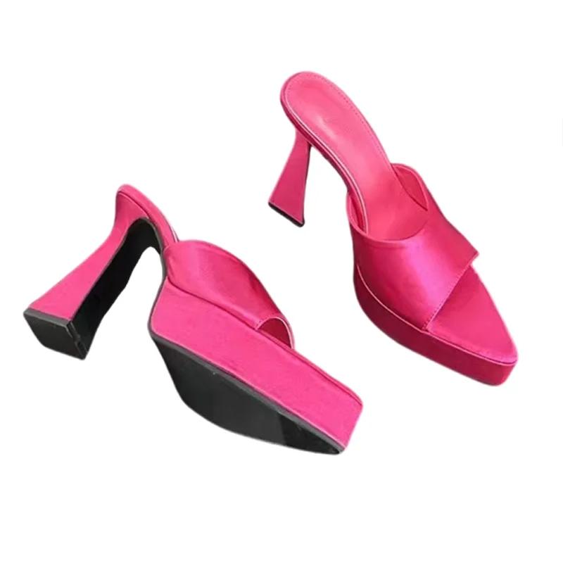 Fashion Women’s High Heels Slippers Sexy Pointed Toe Shoes Fashion Platform Pumps Heeled Shoes Woman 2025 Trend Brand Mujer Zapatillas