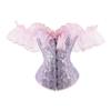 Off Shoulder Corset Sexy Gothic Bustiers Overbust Corset Waist Short Sleeve Women