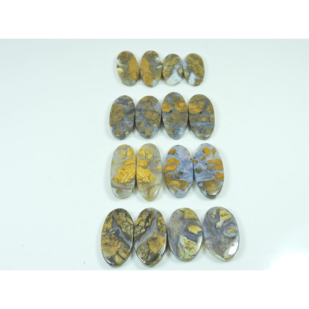 Natural Maligano Jasper Matched pair Oval Cabochon Loose Gemstone 08Pair Lot C-3292