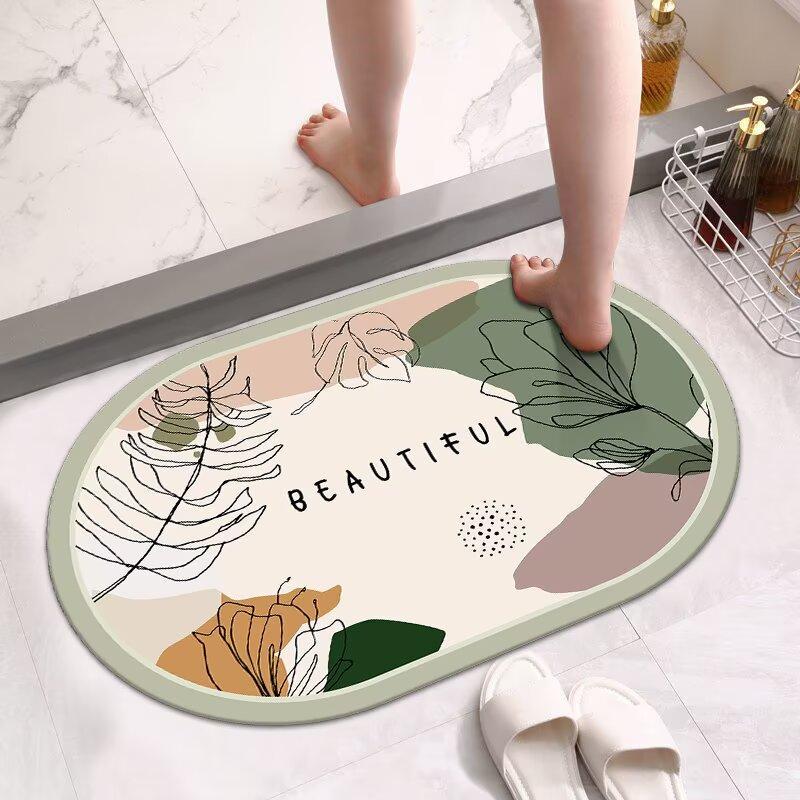 Bathroom Absorbent Floor Mat, Diatom Mud, Toilet Door Non-slip Foot Mat, Toilet Toilet Door Mat, Bathroom Small Carpet