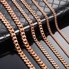 Roestvrijstalen ketting voor heren schakel curb Cubaanse ketting dames nek choker roségoud kleur verguld dik metalen sieraden accessoire