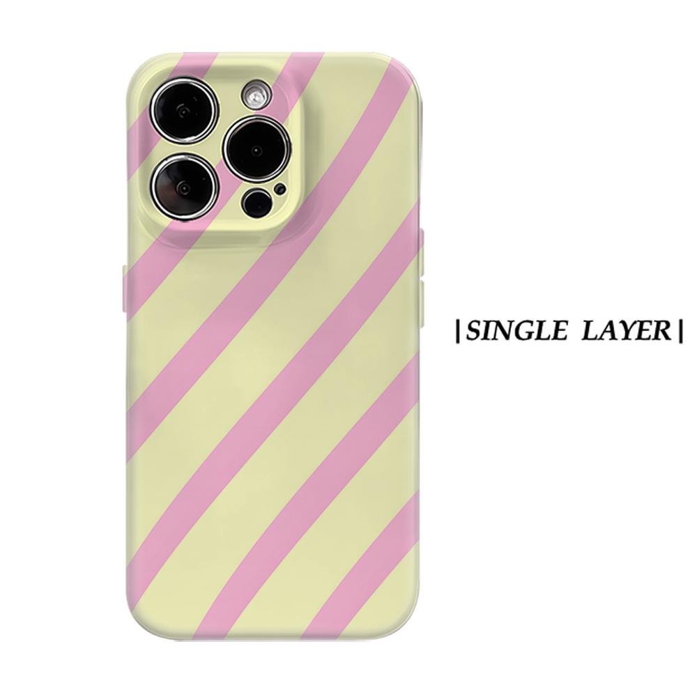 

Pastel Diagonal Stripe Phone Case for IPhone 17AIR 16E 16 15 14 13 12 11 17 Pro Max Plus Double-layer Back Cover IPHONE17PROMAX