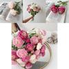 Elegant Paeonia Lactiflora Pall Fake Flower Bouquet With Flocked Silk Material For Wedding Home Decor