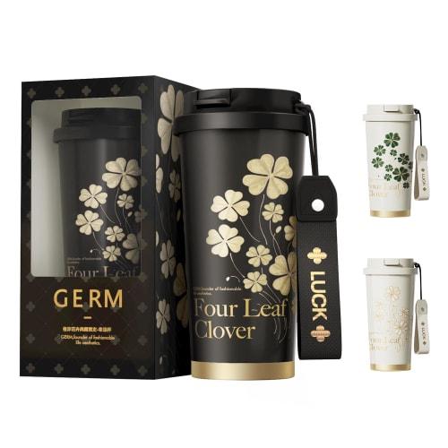 GERM 500ml S316 Stainless Steel Vacuum Insulated Tumbler with Straw and Lid, Portable Water Bottle, Stylish Gift, Machine Washable (Black)