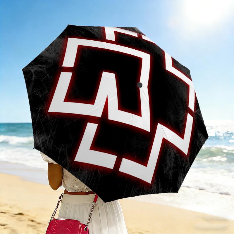 Cross 8 Ribs 3Fold Black Glue Uv Protection Umbrella Sun Protection Rainproof Compact Folding Umbrella For Travel Daily Use C923312
