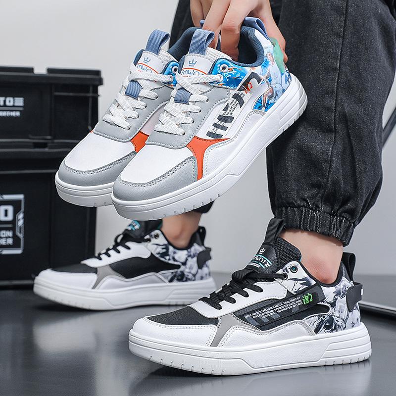 Raw shoes Large size widened and enlarged autumn waterproof student board shoes Youth casual shoes