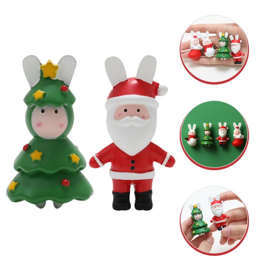 Creative Hand-painted Christmas Fridge Stickers Resin Art Cute Snowman Magnetic Stickers 3D Santa Claus Fridge Magnets Bedroom