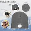 LED Lighted Beanie Cap for Adults, USB Rechargeable 4 LED Headlamp Hat, Unisex Winter Knit Hat Torch